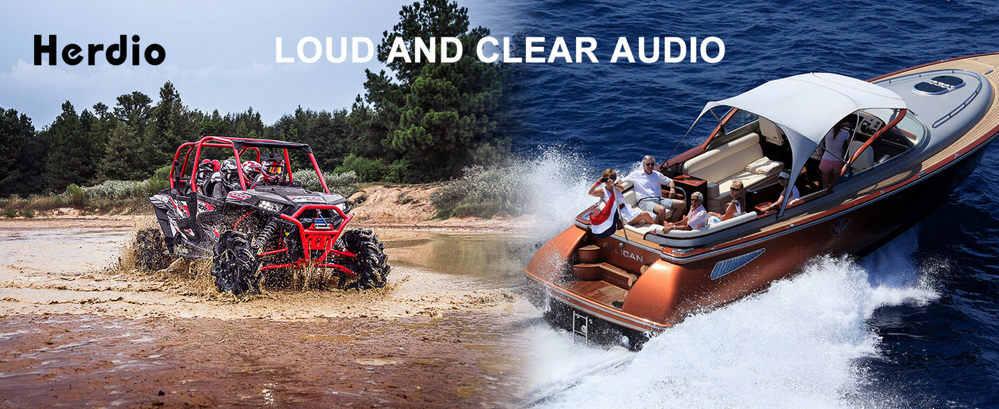 Herdio 4'' 4PCS Bluetooth Golf Cart Speakers 240W Waterproof Marine Speakers For Outdoor Boat ATV UTV Jeep Courtyard Powersports
