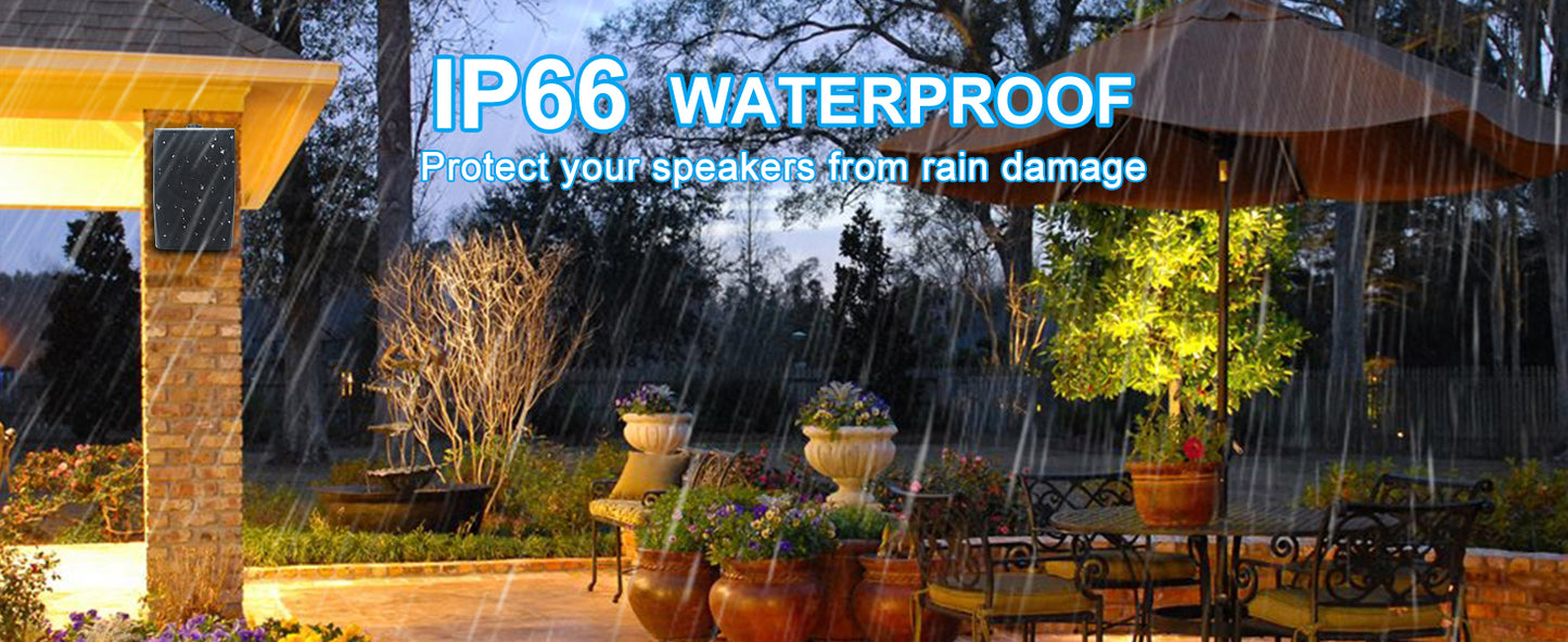 Herdio 2PCS 400W 6.5‘’ Passive Outdoor Speakers Wired Waterproof 2 Way Wall Mounted Speakers With Powerful Bass For Patio Home