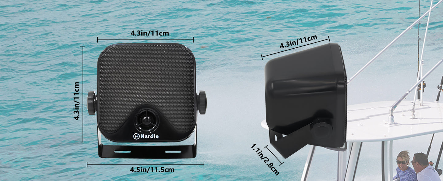 Herdio 4'' 4PCS Bluetooth Golf Cart Speakers 240W Waterproof Marine Speakers For Outdoor Boat ATV UTV Jeep Courtyard Powersports