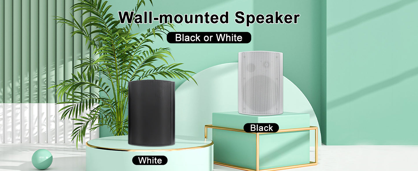 Herdio 4PCS 800W 6.5'' Outdoor Speakers Wired Waterproof Passive Wall Mount Speakers With Powerful Bass For Home Patio Poolside