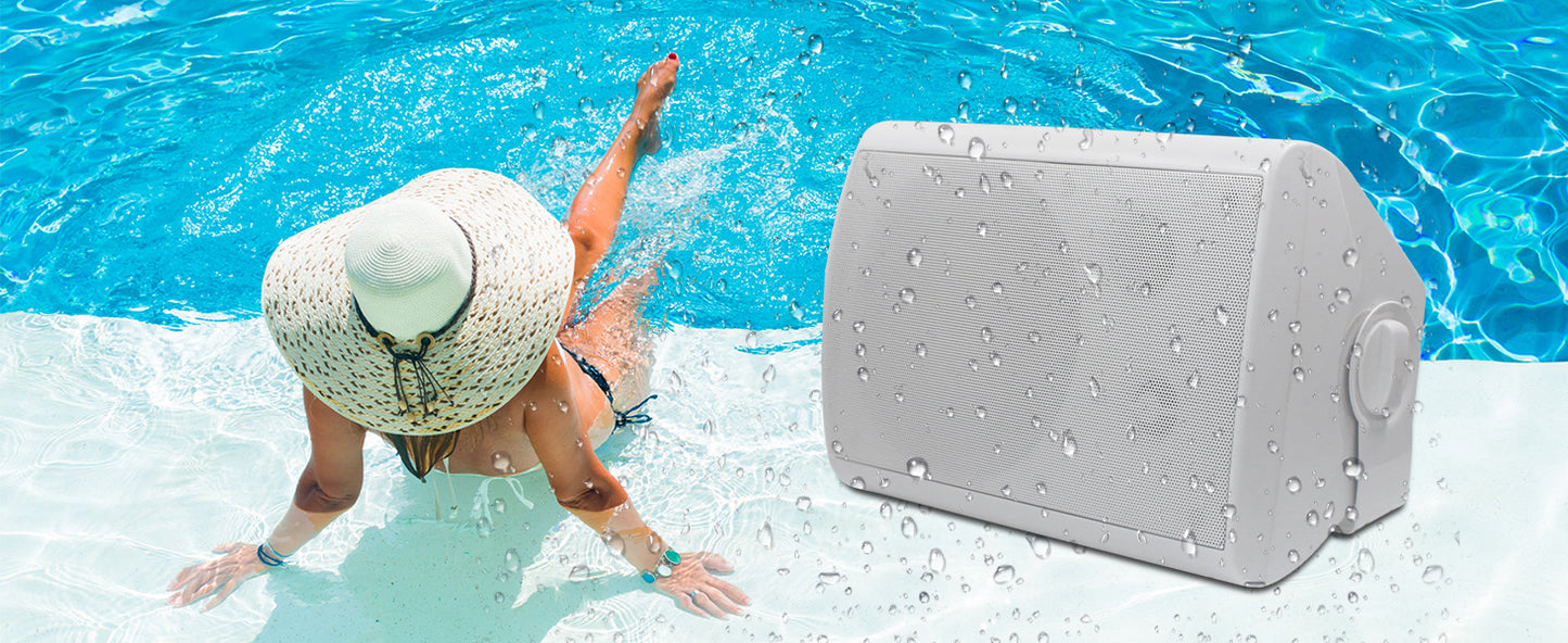 Herdio 4PCS 800W 6.5'' Outdoor Speakers Wired Waterproof Passive Wall Mount Speakers With Powerful Bass For Home Patio Poolside