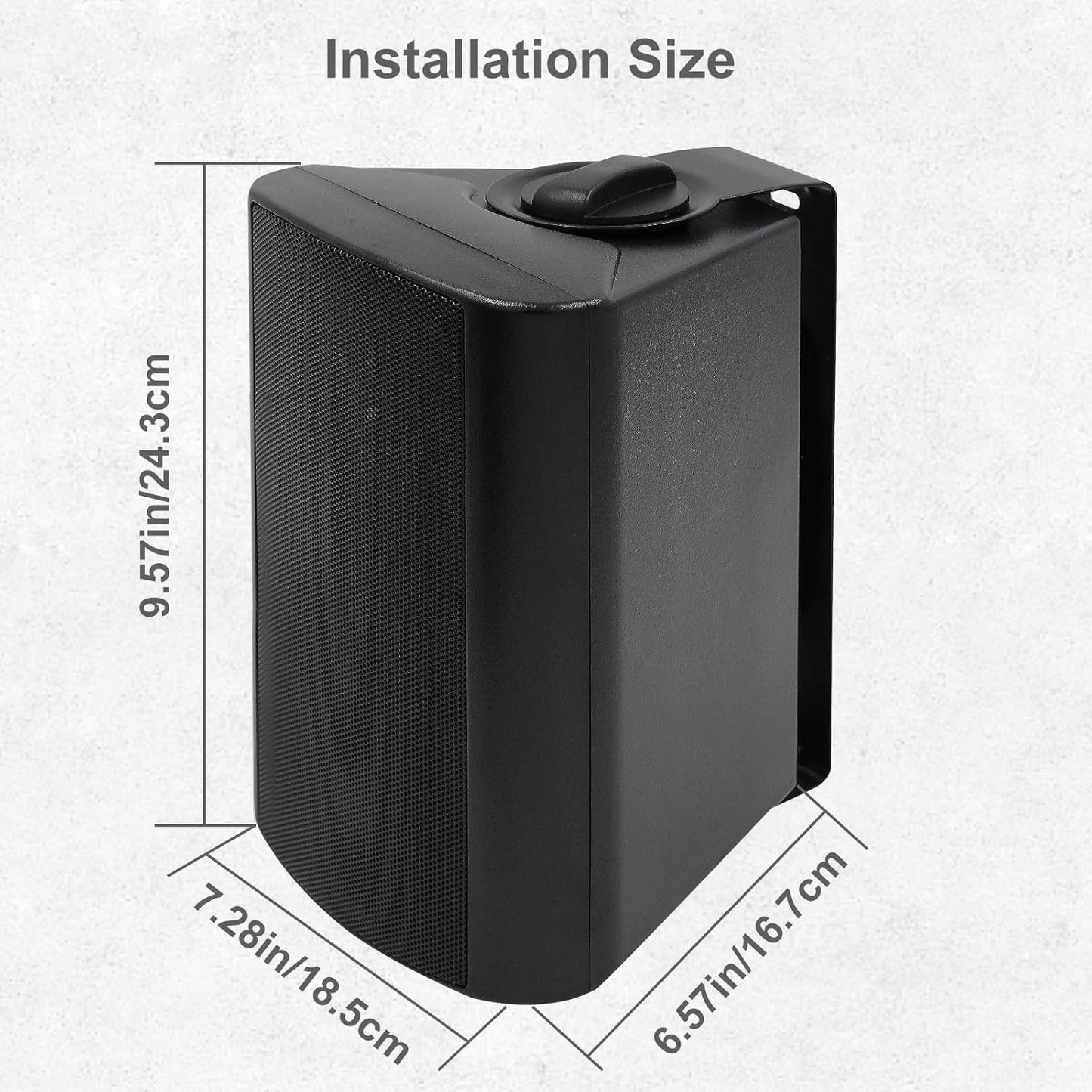 Herdio 2PCS 5.25‘’ 300 Watts Passive Wired Indoor Outdoor Patio Deck Speakers All Weather Wall Mount System For Patio Garden