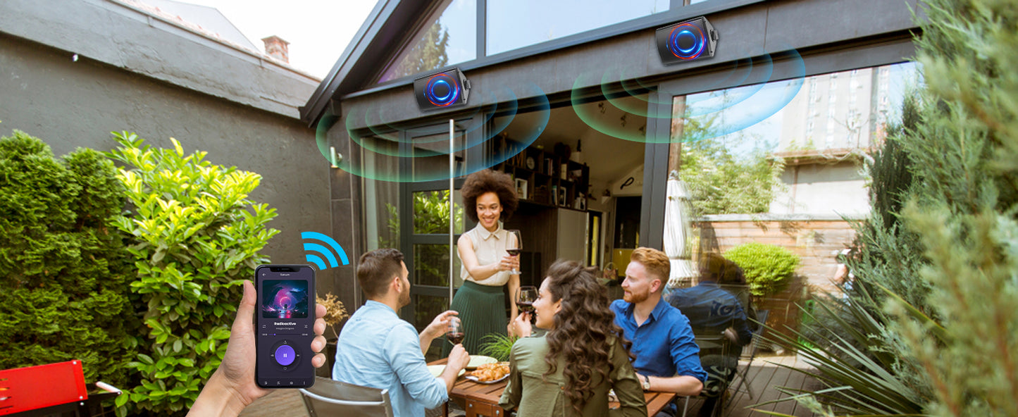 Herdio 5.25'' 300W 2PCS Passive Wired Indoor Outdoor Speakers Patio Deck Speakers All Weather Wall Mount System For Garden Home