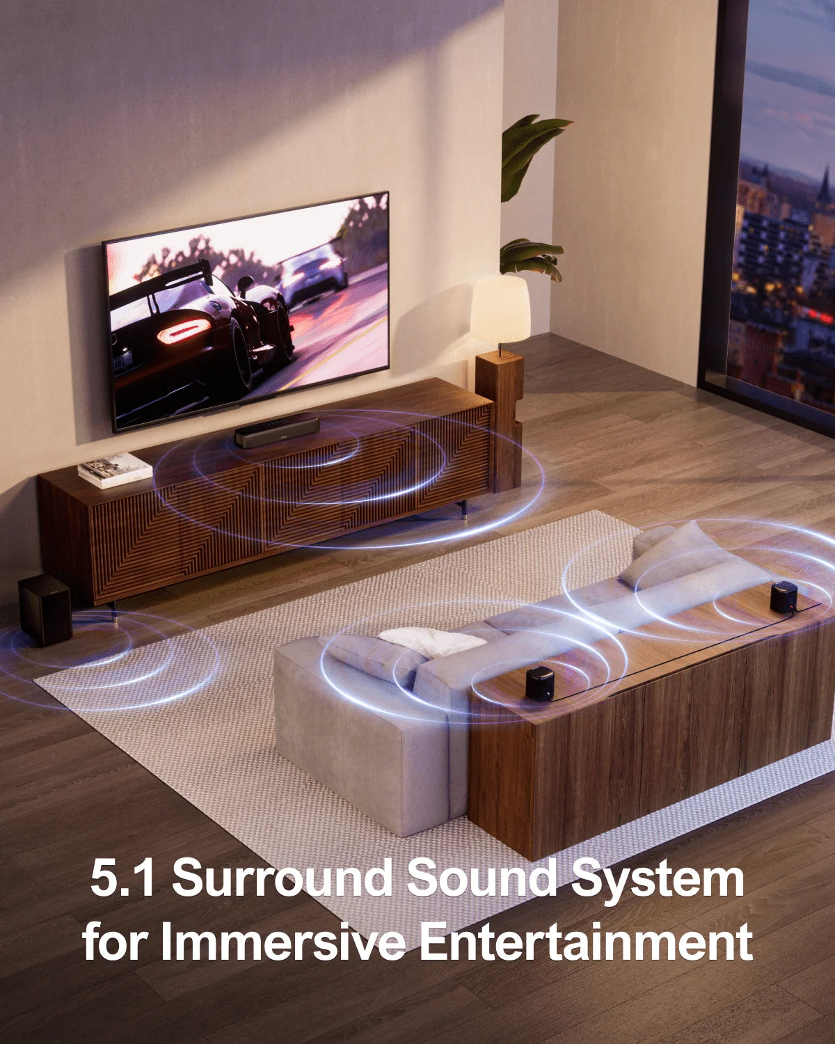ULTIMEA 5.1 Virtual Surround Sound Bar for Smart TV, Soundbar with Surround Sound System for Home Theater, APP Control, Aura A30