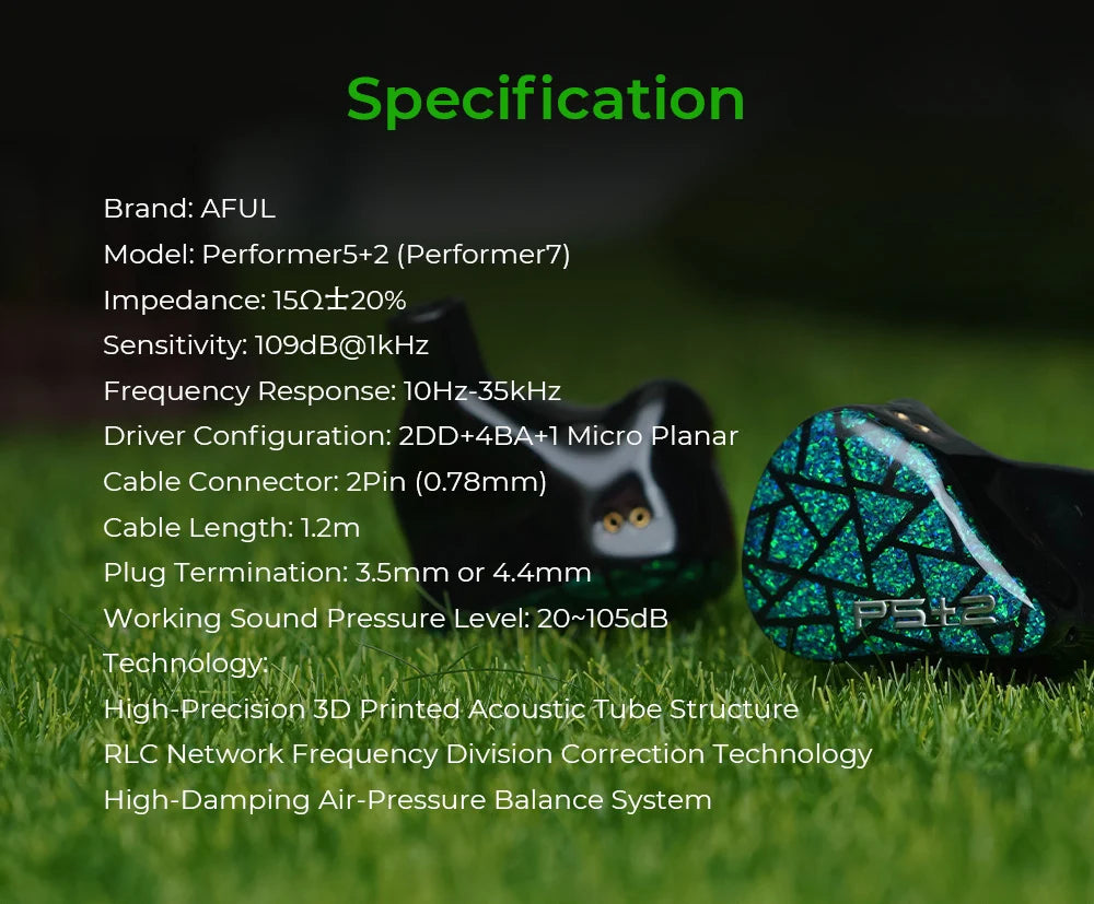 AFUL Performer 5+2 / Performer 7 2DD+4BA+1Micro Planar In Ear Monitor Earphones HiFi Wired Hybrid Headphone Music IEMs| HiFiGo