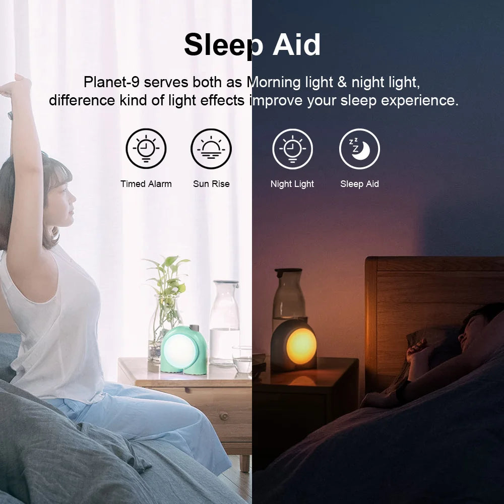 Divoom Planet-9 Decorative Mood Lamp with Programmable RGB LED Light Effects, Neon Light Atmosphere Bedside Lamp, Music Control
