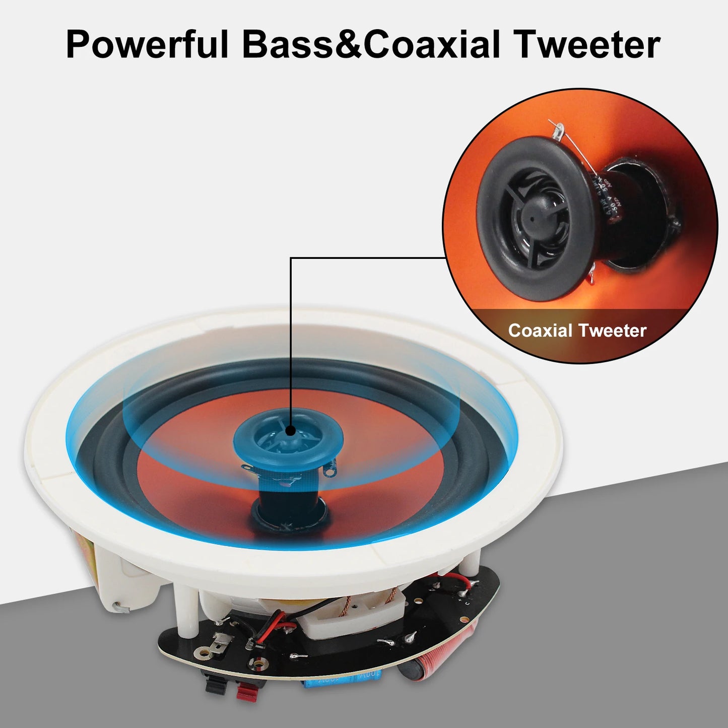 Herdio 6.5" 4 PCS Ceiling Speakers Home recessed Speaker System Max Power 600 Watts for Kitchen,Bedroom,Bathroom,Covered Patio