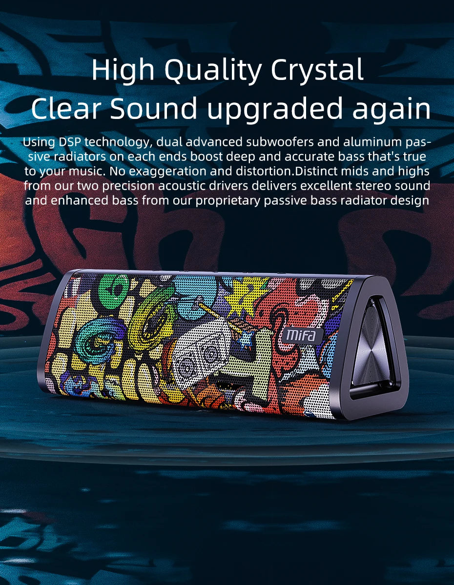 mifa A10+ Portable bluetooth speaker 360° Stereo Sound 20W IPX7 waterproof wireless bluetooth 5.0 speaker 24-Hour Play time