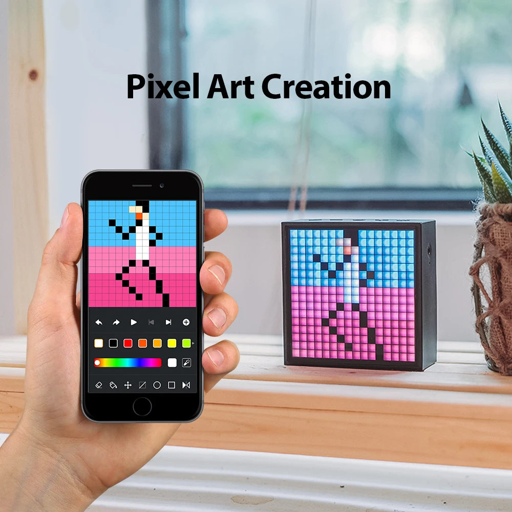 Divoom Timebox Evo Bluetooth Portable Speaker with Clock Alarm Programmable LED Display for Pixel Art Creation Unique Gift