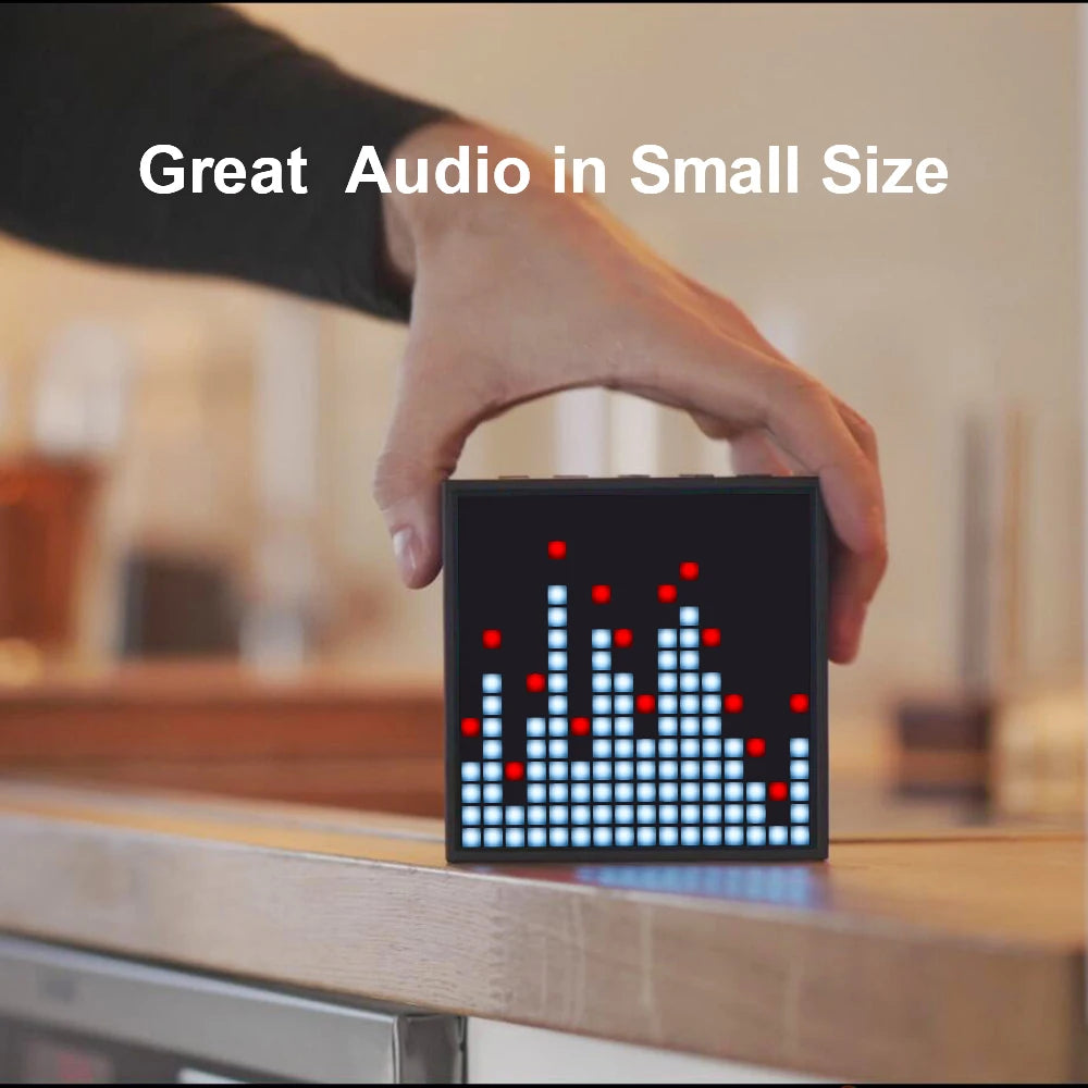 Divoom Timebox Evo Bluetooth Portable Speaker with Clock Alarm Programmable LED Display for Pixel Art Creation Unique Gift