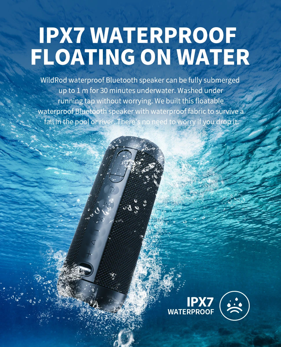 mifa WildRod Portable Bluetooth Speaker Wireless Outdoor camping Speaker, Bluetooth 5.3 Streaming,IP67 Waterproof and Dustproof