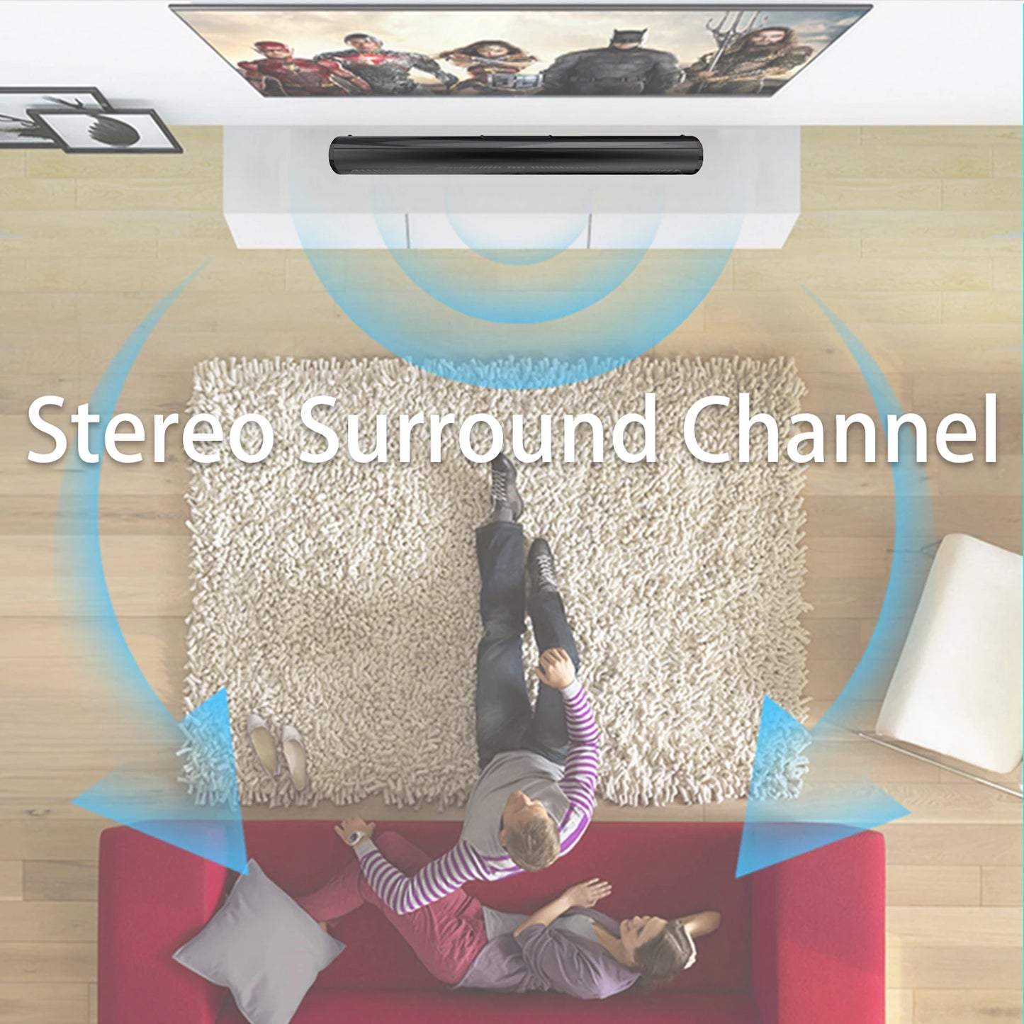 2024 Soundbar Sound Wireless Bluetooth Car Computer Speaker Stereo Tv Home Theater Sombar For 3.5mm Output PC