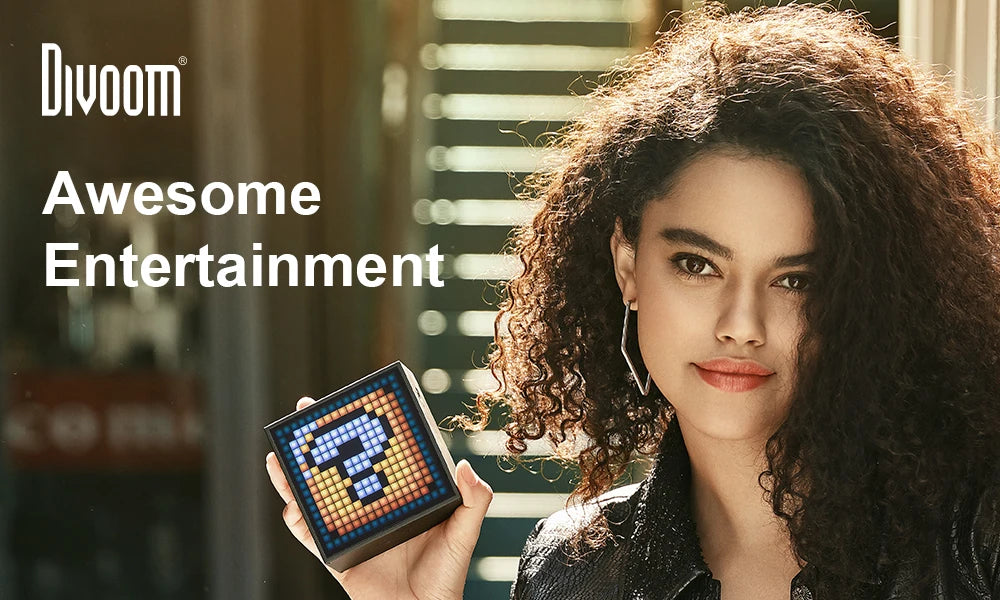 Divoom Timebox Evo Bluetooth Portable Speaker with Clock Alarm Programmable LED Display for Pixel Art Creation Unique Gift