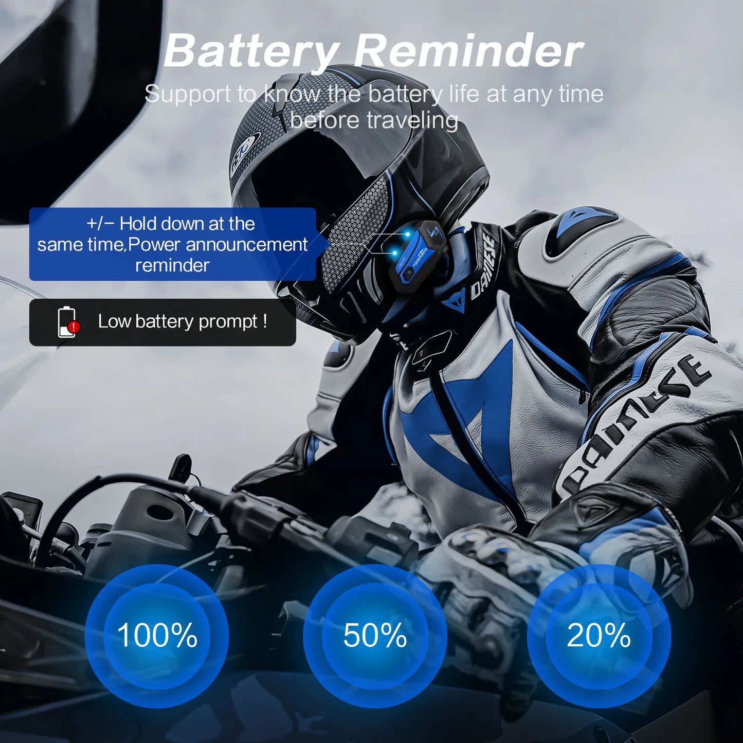 Fodsports M1-S Plus Motorcycle Helmet Intercom Bluetooth Headset,Moto Interphone,8 Riders 2000M,FM Radio,Music Sharing.