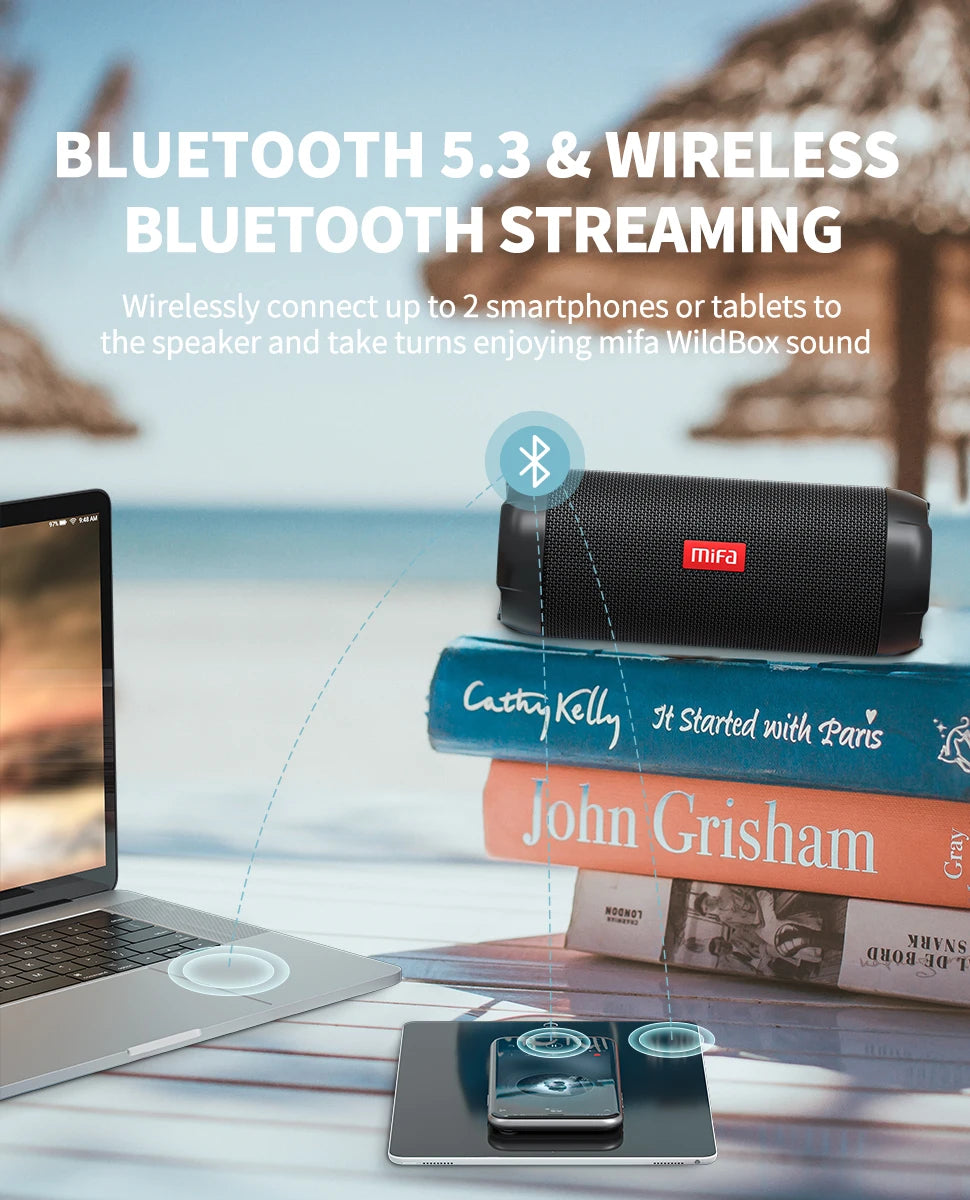 mifa WildRod Portable Bluetooth Speaker Wireless Outdoor camping Speaker, Bluetooth 5.3 Streaming,IP67 Waterproof and Dustproof
