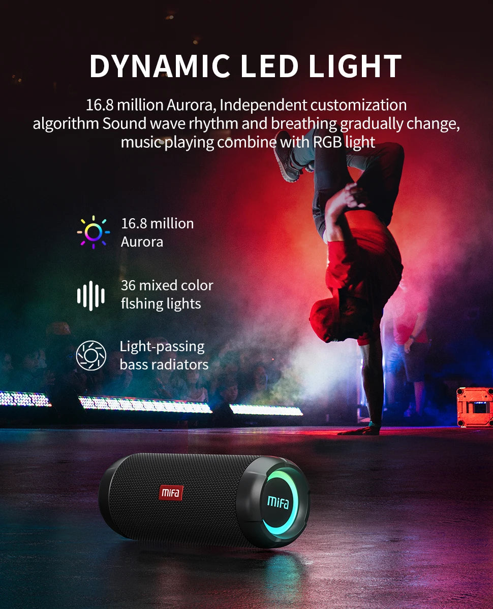mifa WildRod Portable Bluetooth Speaker Wireless Outdoor camping Speaker, Bluetooth 5.3 Streaming,IP67 Waterproof and Dustproof