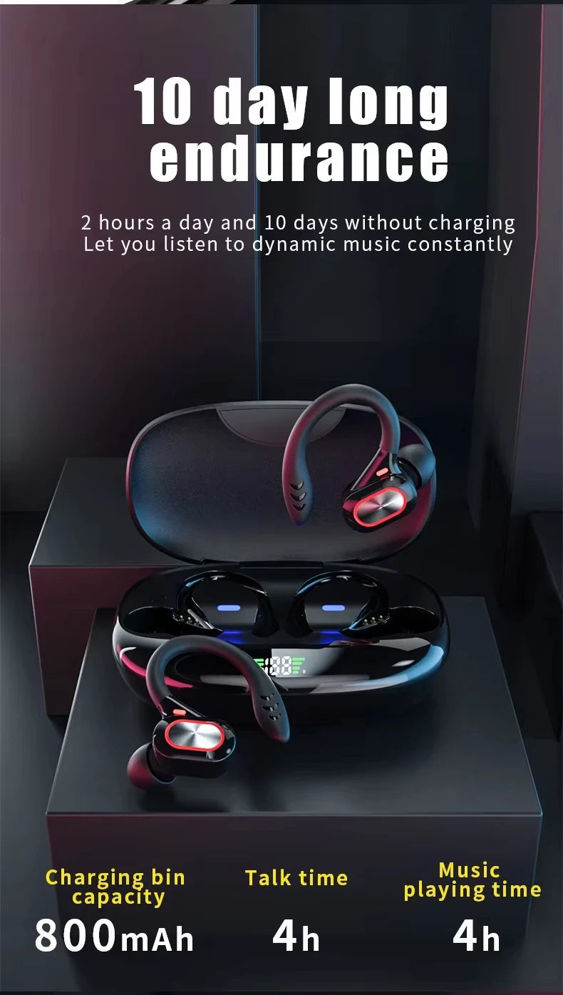 S730 Wireless Bluetooth Earphones Sports Ear Hook 9D High Fidelity Stereo Waterproof Earphones In Ear Microphone