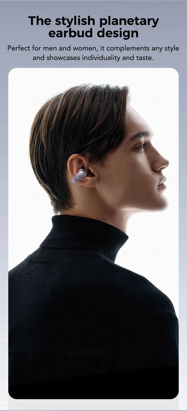 ERAZER XF28 Ear Clips AI Translator Earphones Bluetooth V6.0 Comfortable Stable Sports Wireless Headphones with LCD Display