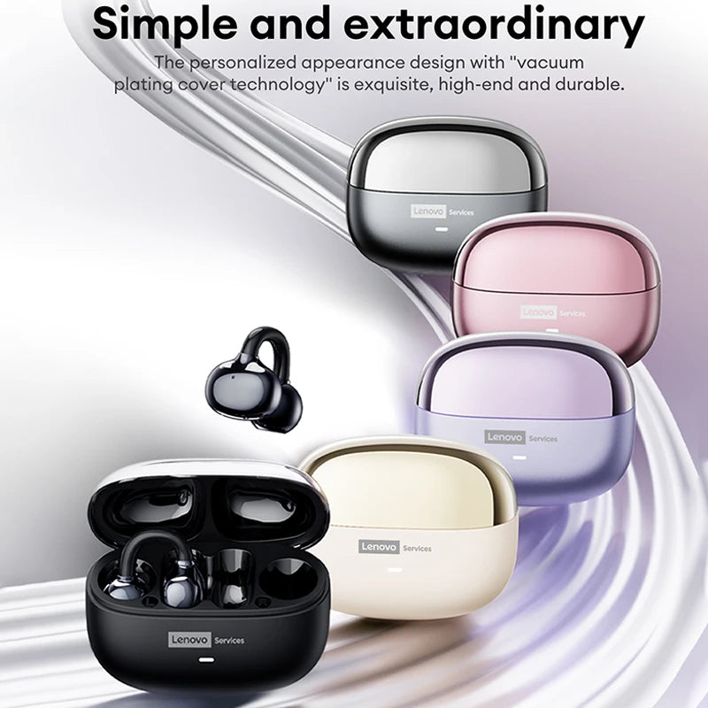 Original Lenovo LE302 Bluetooth Earphones HiFi Sound Ear Clip Earbuds Sports Music Long Battery Life Wireless Headphones Choice