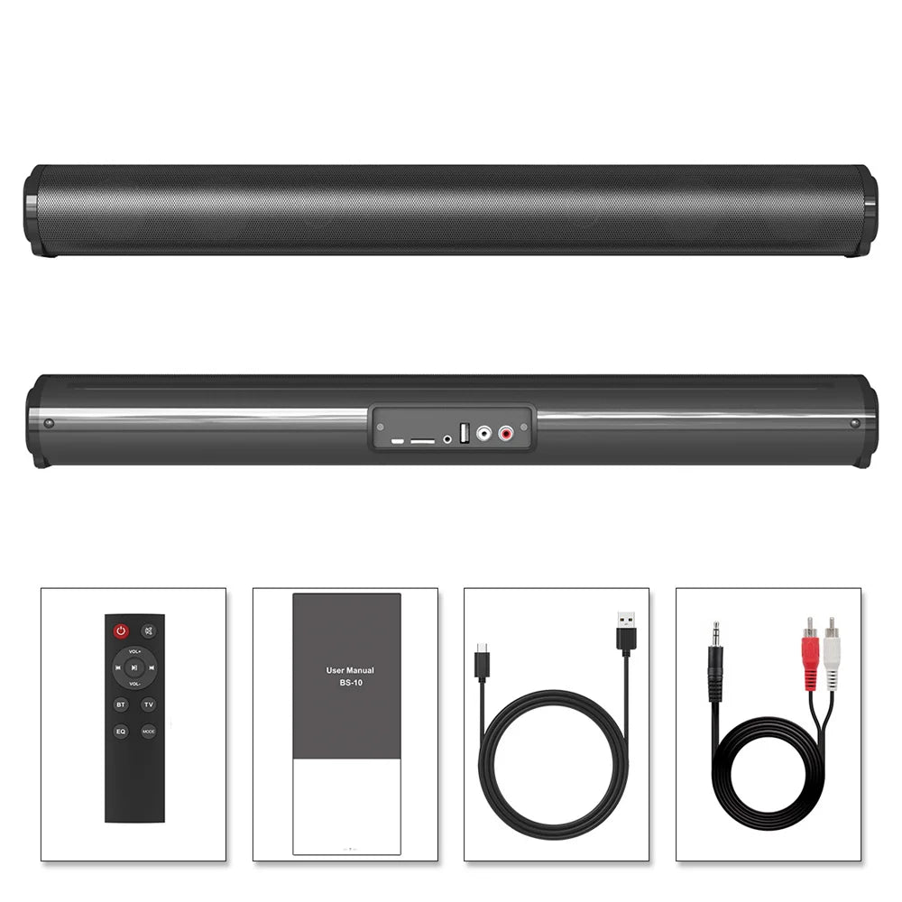 Sound Bar TV Sound System Bluetooth Speaker Wireless Subwoofer Bass Home Theater Rechargeable Lound Portable Speaker