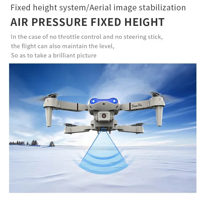 E99Pro 4K FPV Drone 2025 Newest 1080P HD Camera WiFi Live Video Foldable RC Quadcopter Altitude Hold Headless Mode Easy to Fly
