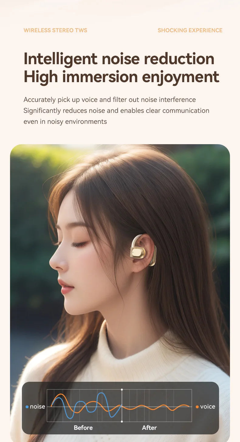 Wireless Bluetooth Headphones OWS Open Headset Air Conduction Ear Hook Earphones Handsfree Noise Canceling Audifonos Sports