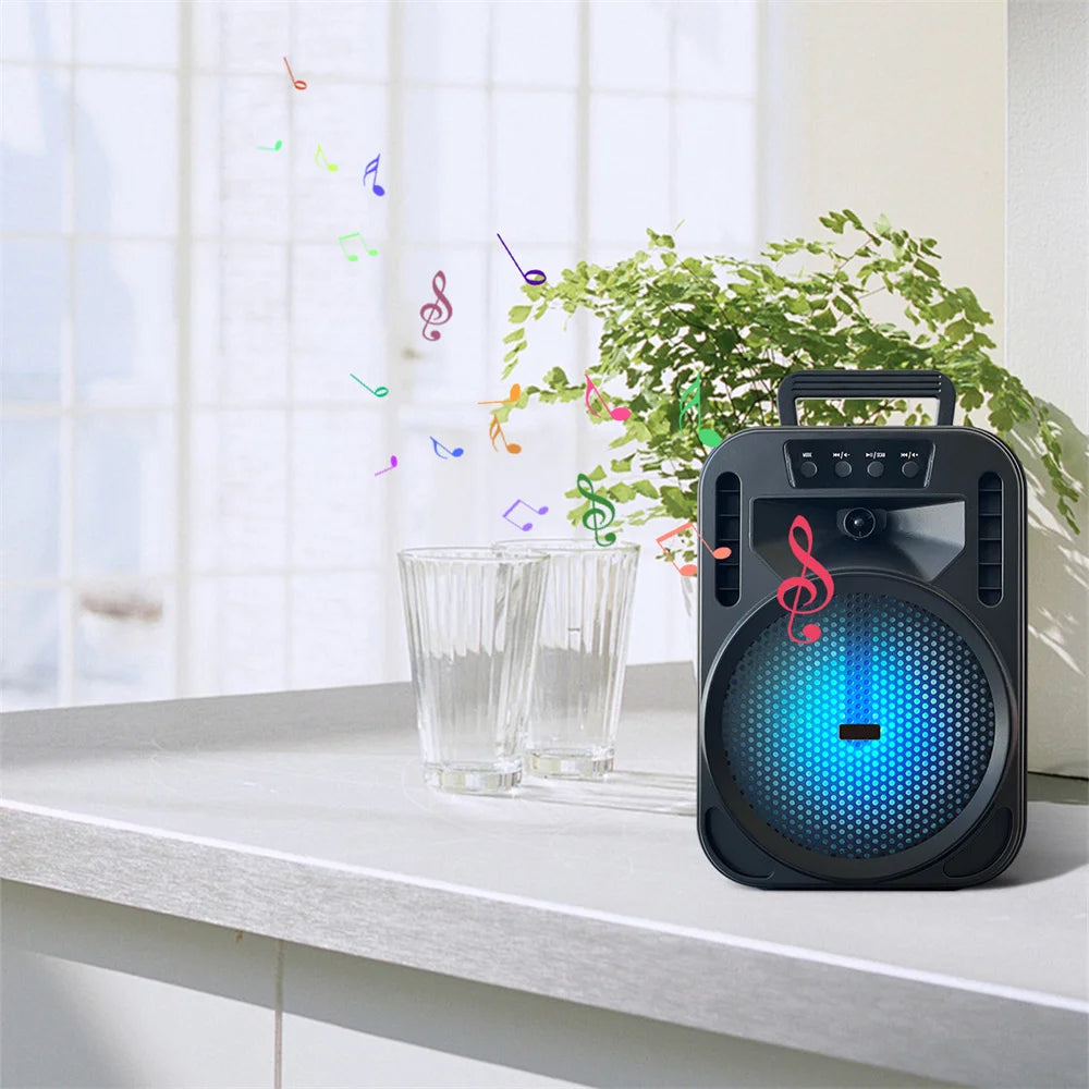 6.5" Portable Bluetooth Speaker Subwoofer Heavy Bass Sound System Party Led Light DJ karaoke Outdoor RechargeableSpeaker
