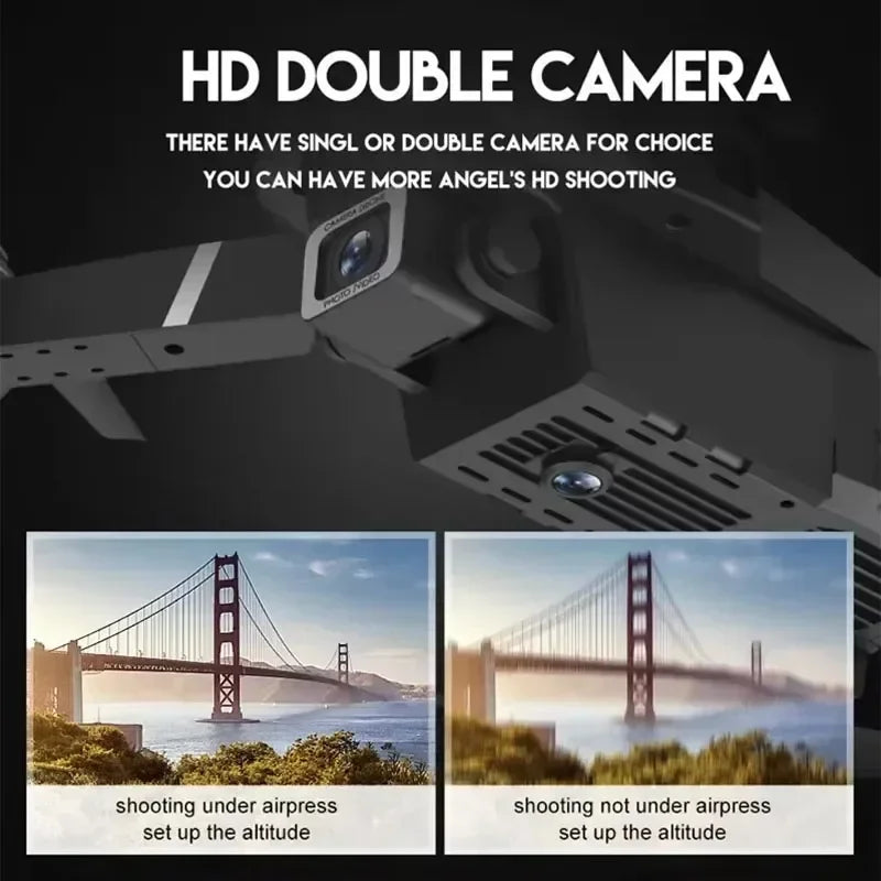 E88Pro 4K FPV Drone 1080P HD Camera Portable Foldable Design Stable Height Hold Best Christmas Gift Professional RC Aircraft