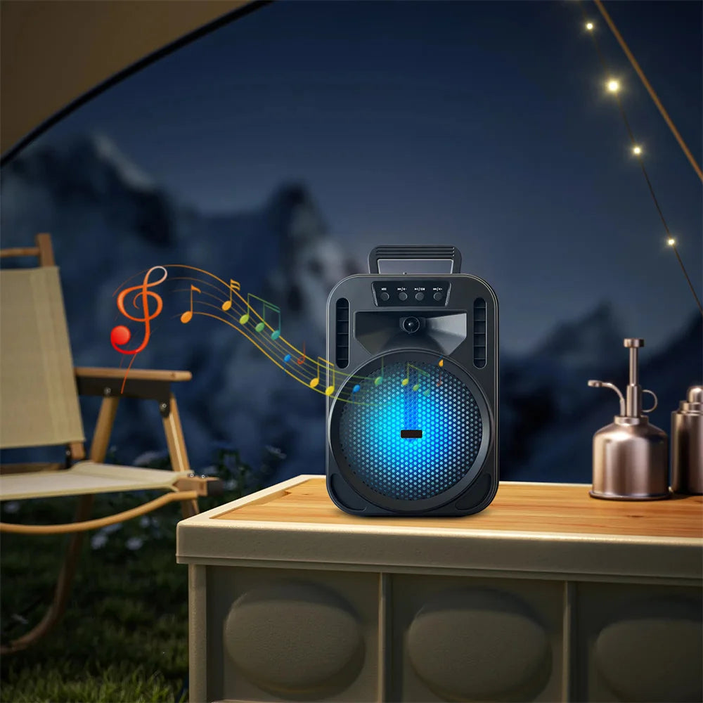 6.5" Portable Bluetooth Speaker Subwoofer Heavy Bass Sound System Party Led Light DJ karaoke Outdoor RechargeableSpeaker