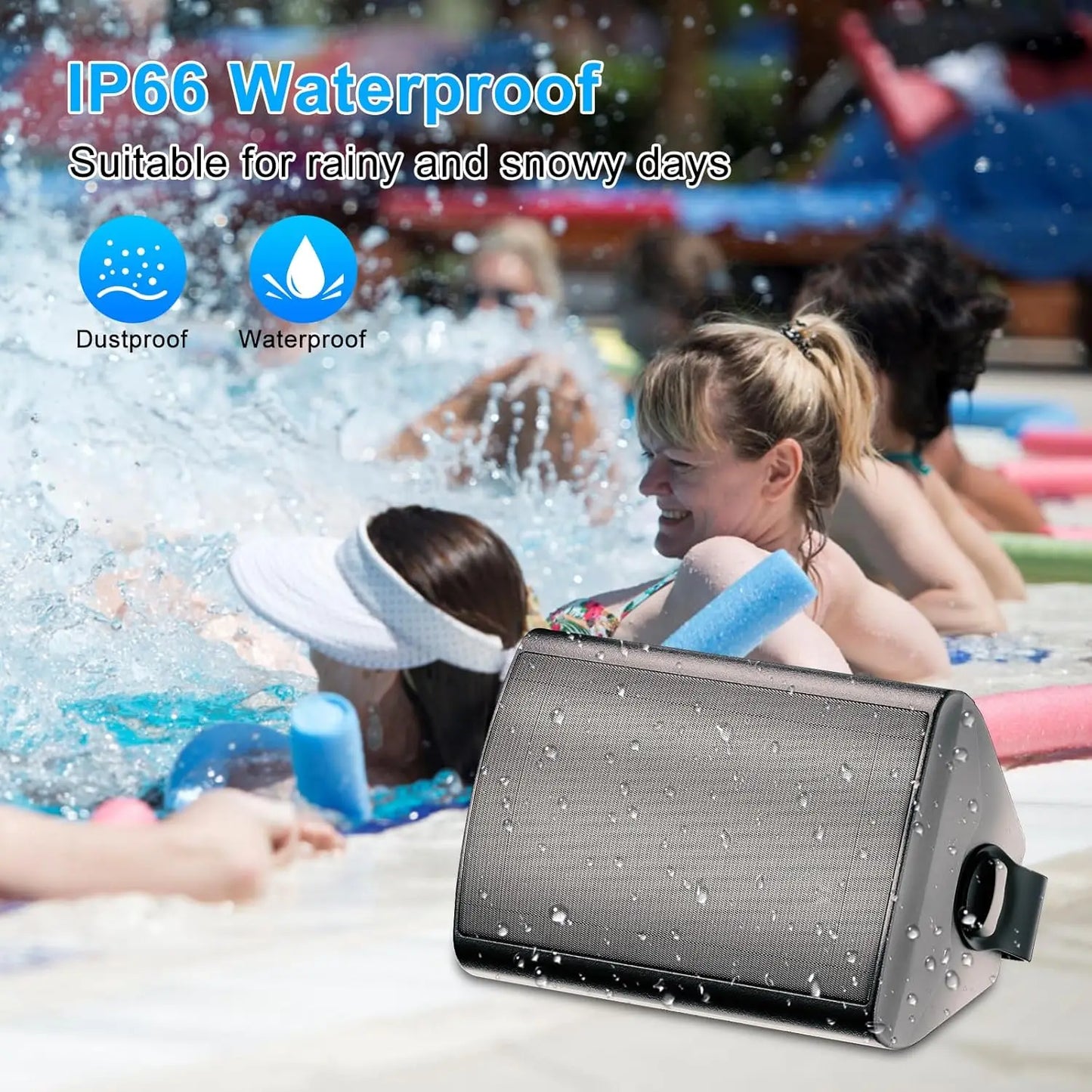 Herdio 4PCS 800W 6.5'' Outdoor Speakers Wired Waterproof Passive Wall Mount Speakers With Powerful Bass For Home Patio Poolside