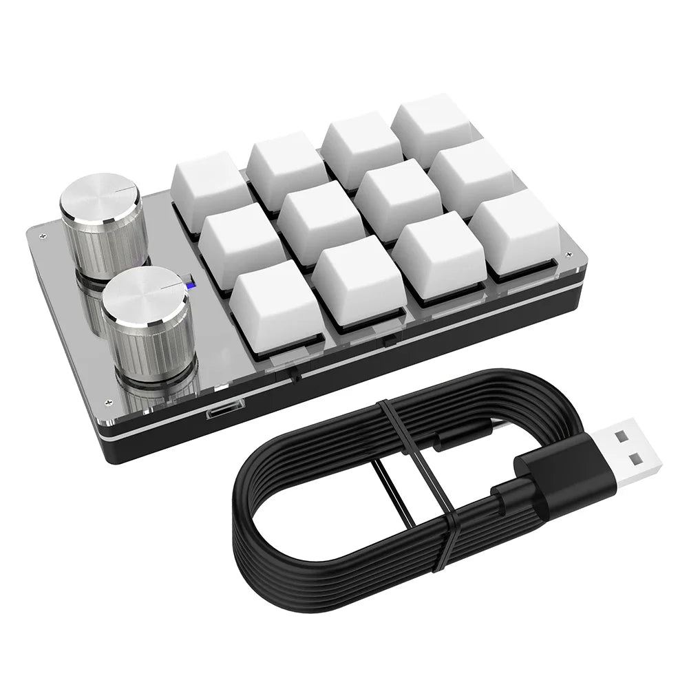 USB Custom Keyboard Volume Button Knob Programming Macro Gaming Hotswap Keypad Mechanical Red Switch Keyboard 3/9/12 Key