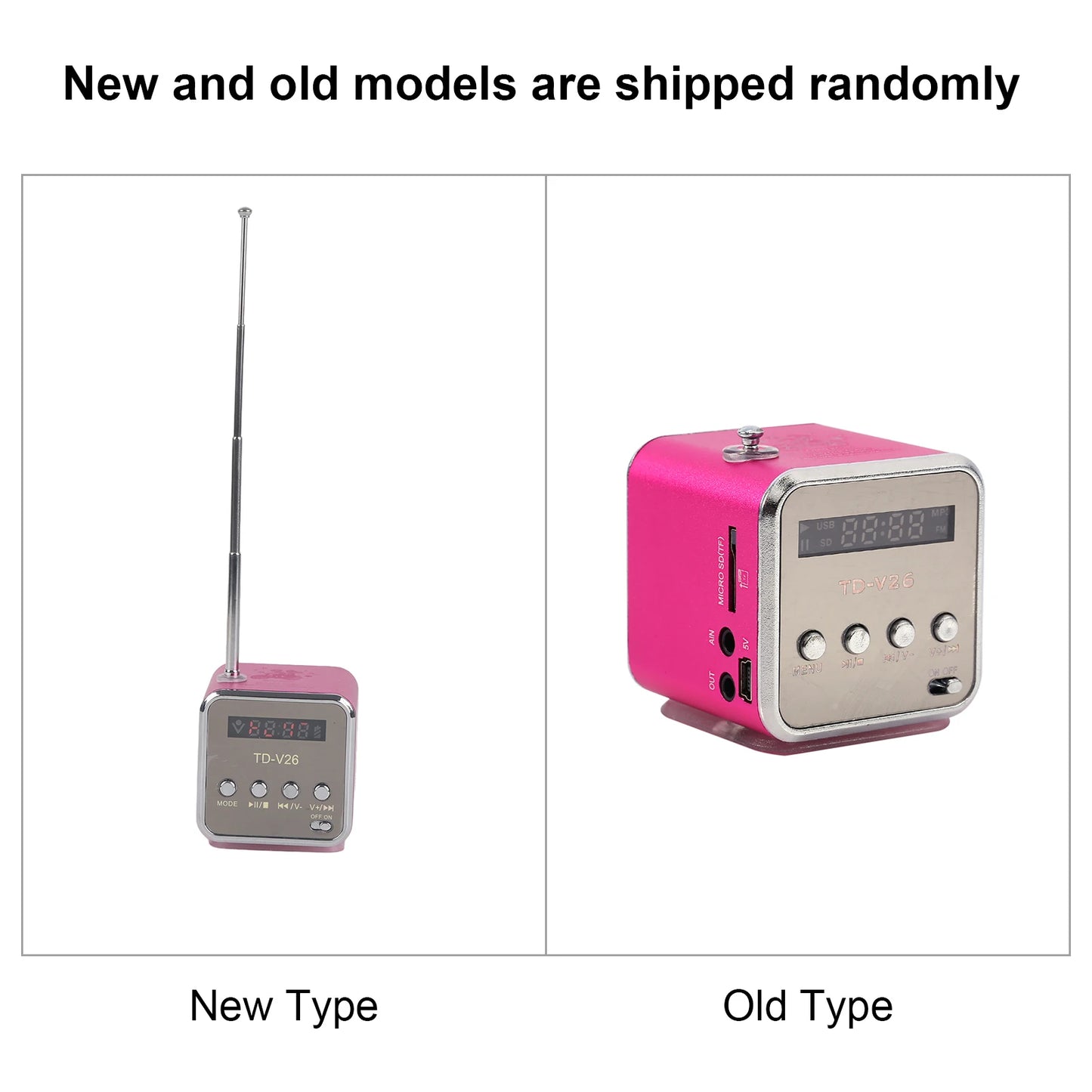 TD-V26 Mini Portable Sound Speaker TF Card FM Radio AUX Stereo Music Player Bluetooth Speaker For PC Computer Phone Mobile