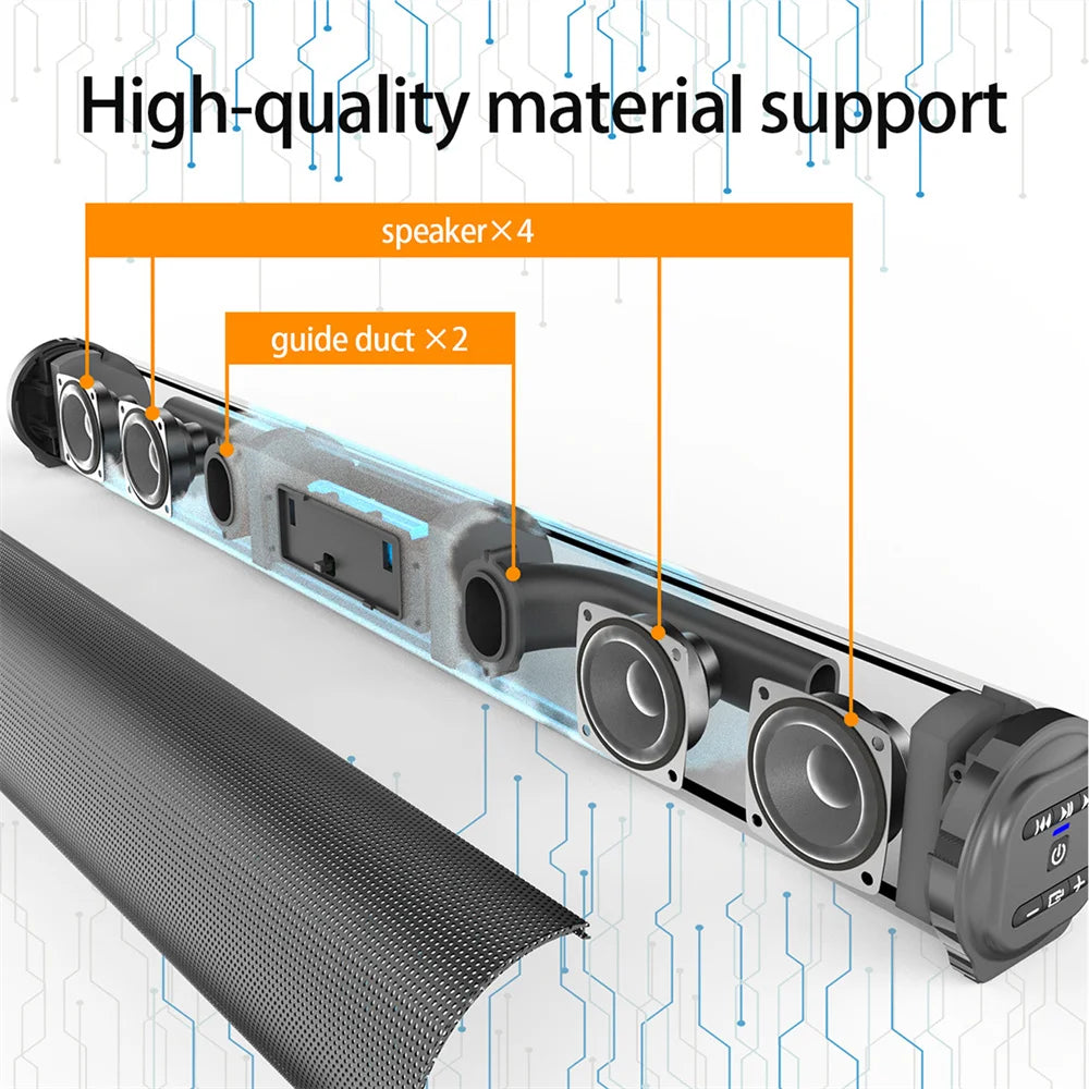 Sound Bar TV Sound System Bluetooth Speaker Wireless Subwoofer Bass Home Theater Rechargeable Lound Portable Speaker