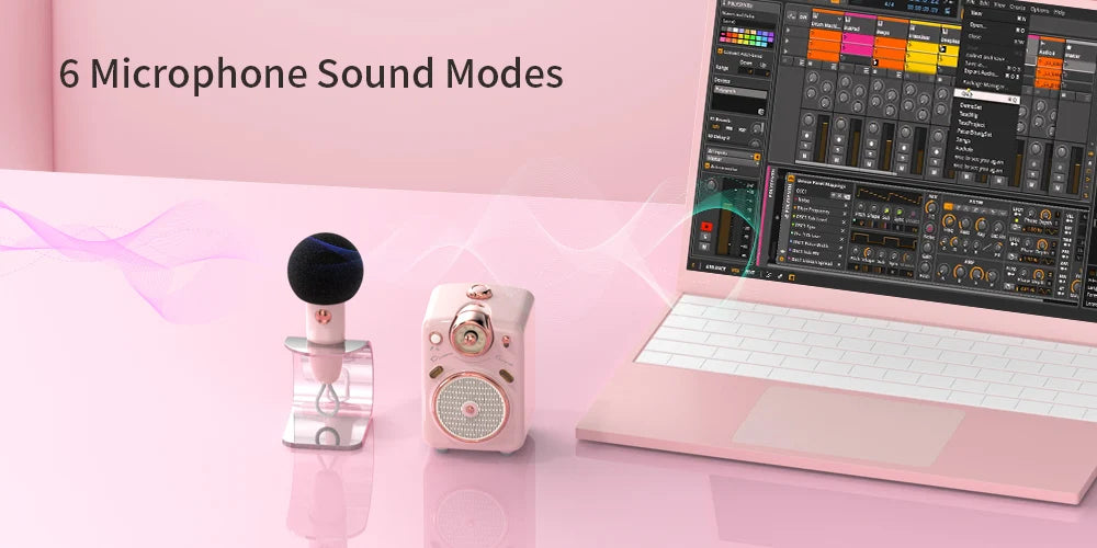 Divoom Fairy-OK Retro Mini Karaoke Speaker with Microphone Karaoke Function with Voice Change, FM Radio, TF Card
