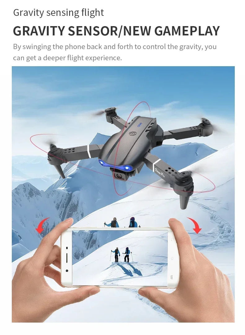 E99Pro 4K FPV Drone 2025 Newest 1080P HD Camera WiFi Live Video Foldable RC Quadcopter Altitude Hold Headless Mode Easy to Fly