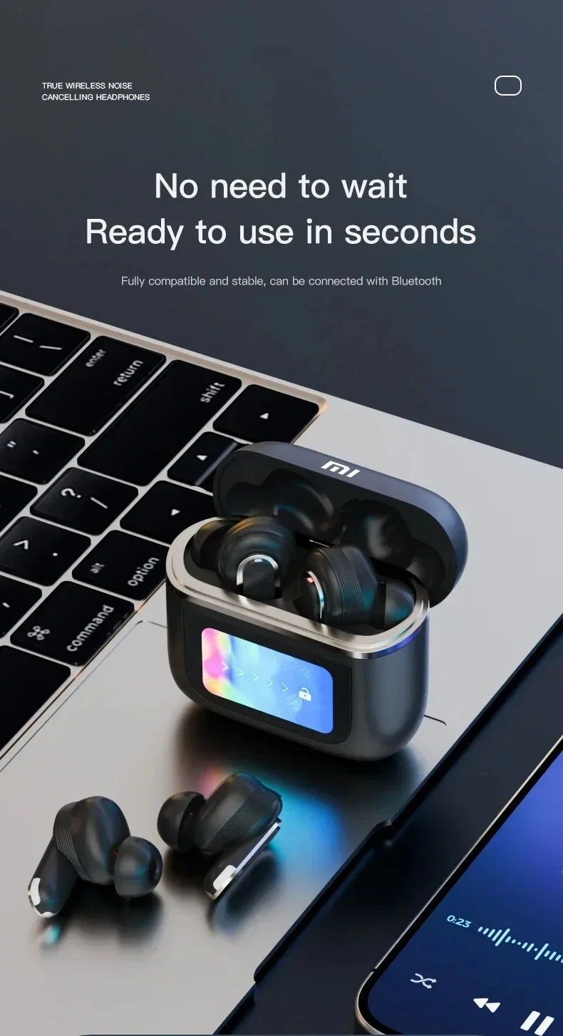 Xiaomi TWS V8 ANC+ENC wireless Bluetooth noise cancelling headphones with microphone, in ear touch screen headphones