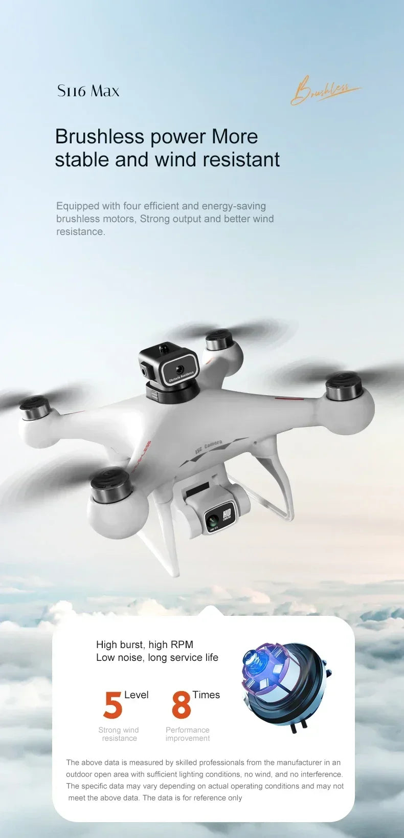 2025 New S116 MAX 8K Drone 3 Batteries+WIFI FPVDual Camera Ptical Flow 360° Obstacle Avoidance Brushless Motor RC Quadcopter