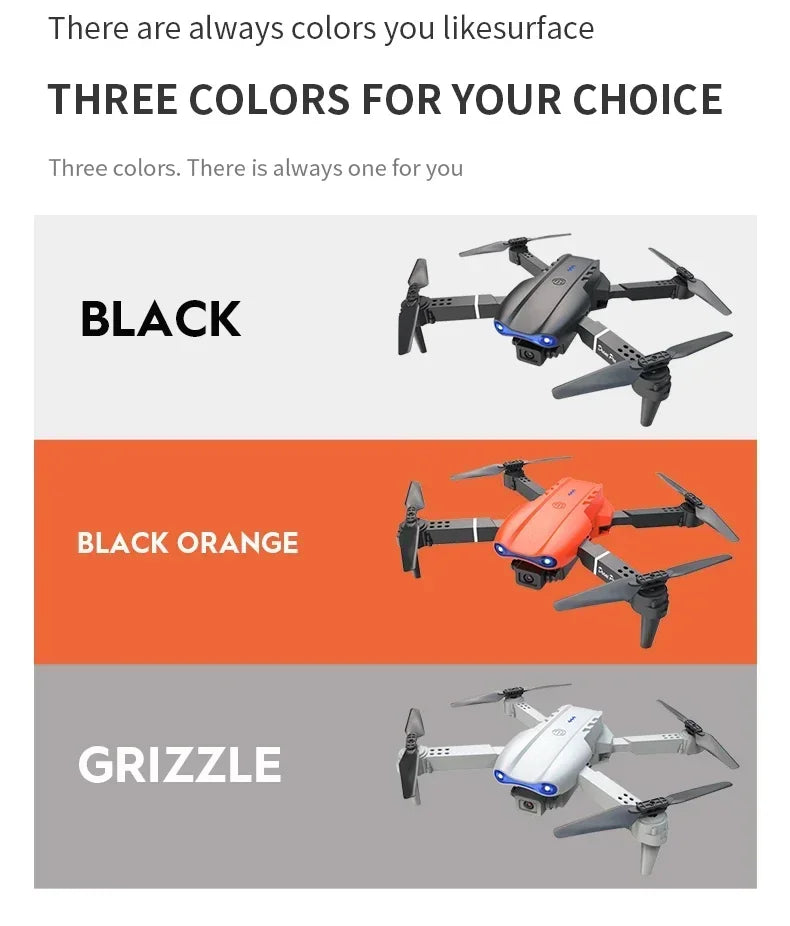 E99Pro 4K FPV Drone 2025 Newest 1080P HD Camera WiFi Live Video Foldable RC Quadcopter Altitude Hold Headless Mode Easy to Fly