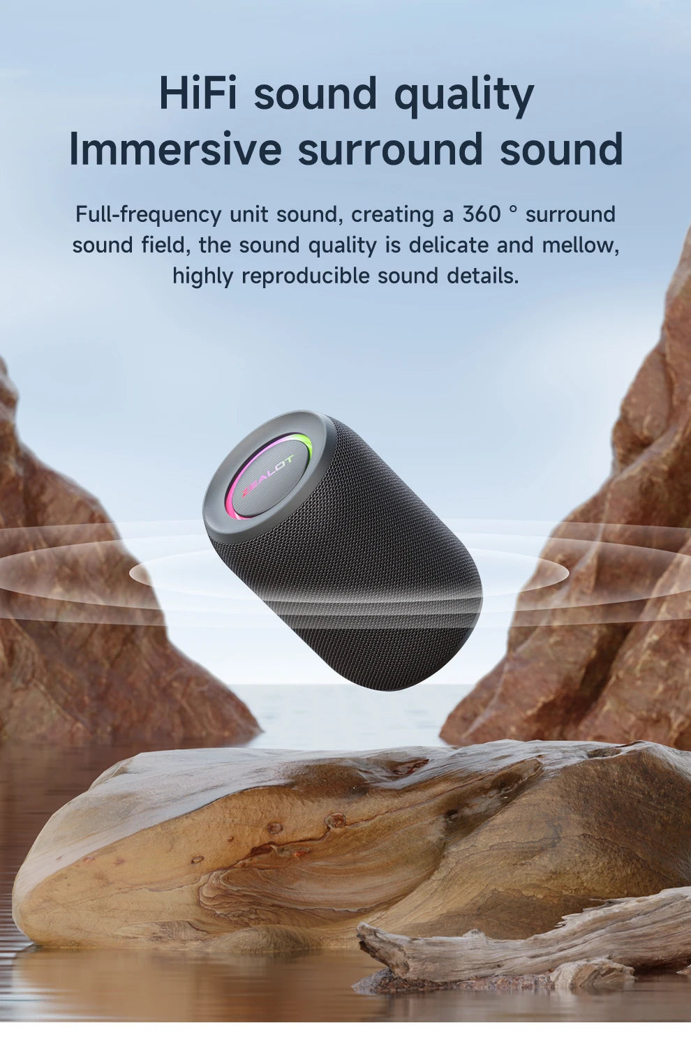 S32PRO Mini Bluetooth Speaker Portable Wireless Column HIFI Stereo Waterproof Sound Box 15W Wireless Speaker for Outdoor