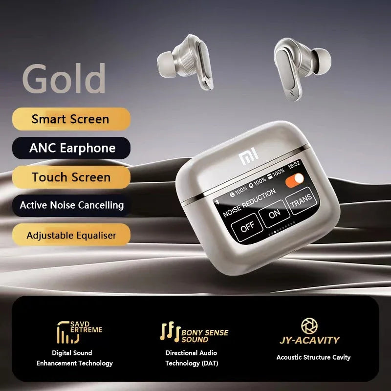 Xiaomi TWS V8 ANC+ENC wireless Bluetooth noise cancelling headphones with microphone, in ear touch screen headphones