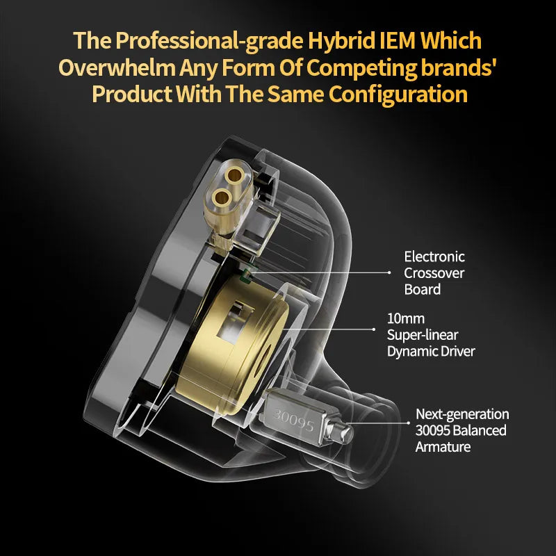 KZ-ZSN Pro 2 In Ear Metal Earphones, HiFi Bass Headphone, Monitor Earbuds, Esporte Headset Cancelamento de Ruído, 1BA + 1DD Tecn