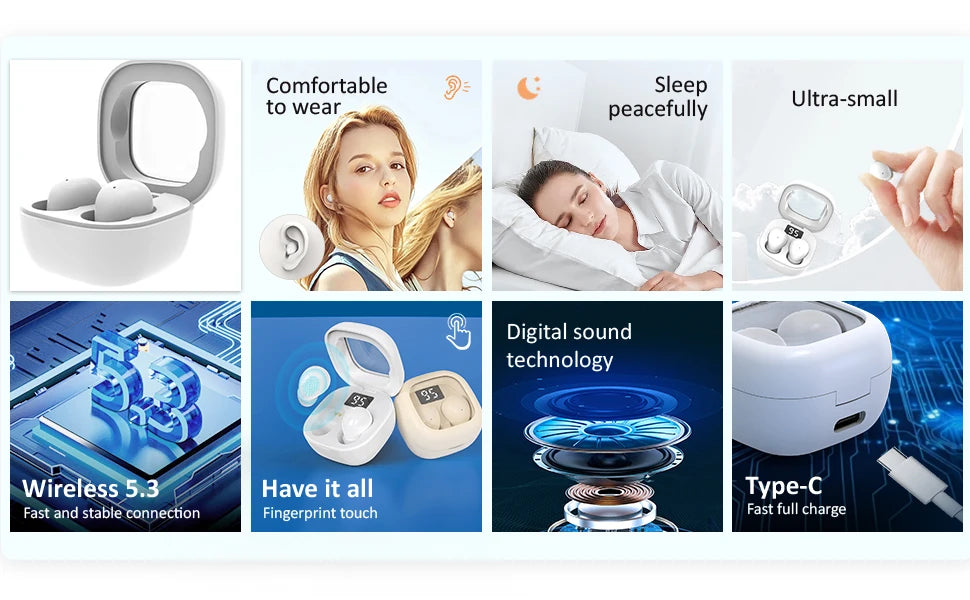 Smallest Invisible Mini Earbuds Wireless Bluetooth, Micro Tiny Discreet Hidden Headset Sleep Earphone,for Small Ear Canals