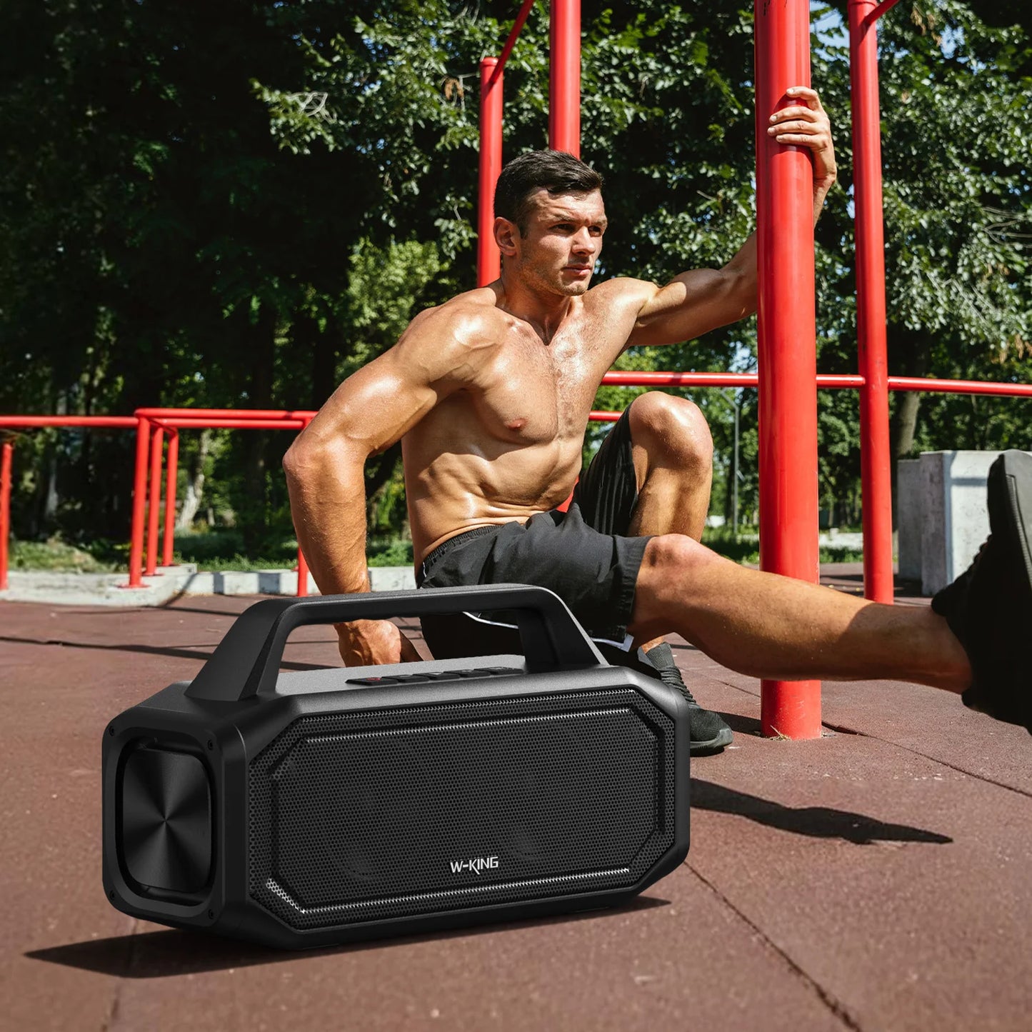 W-KING 80W Speakers Bluetooth Wireless, Portable Outdoor Speakers Loud with Bass Boost, Stereo Pairing, Reverse Charging, IPX6 W