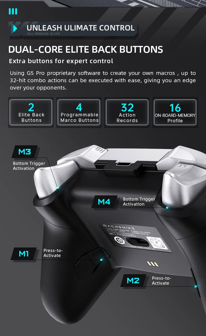 Machenike G5 Pro Gamepad Wireless Hall Trigger&Joystick Mecha-Tactile Buttons Gaming Controller For Switch PC Android IOS