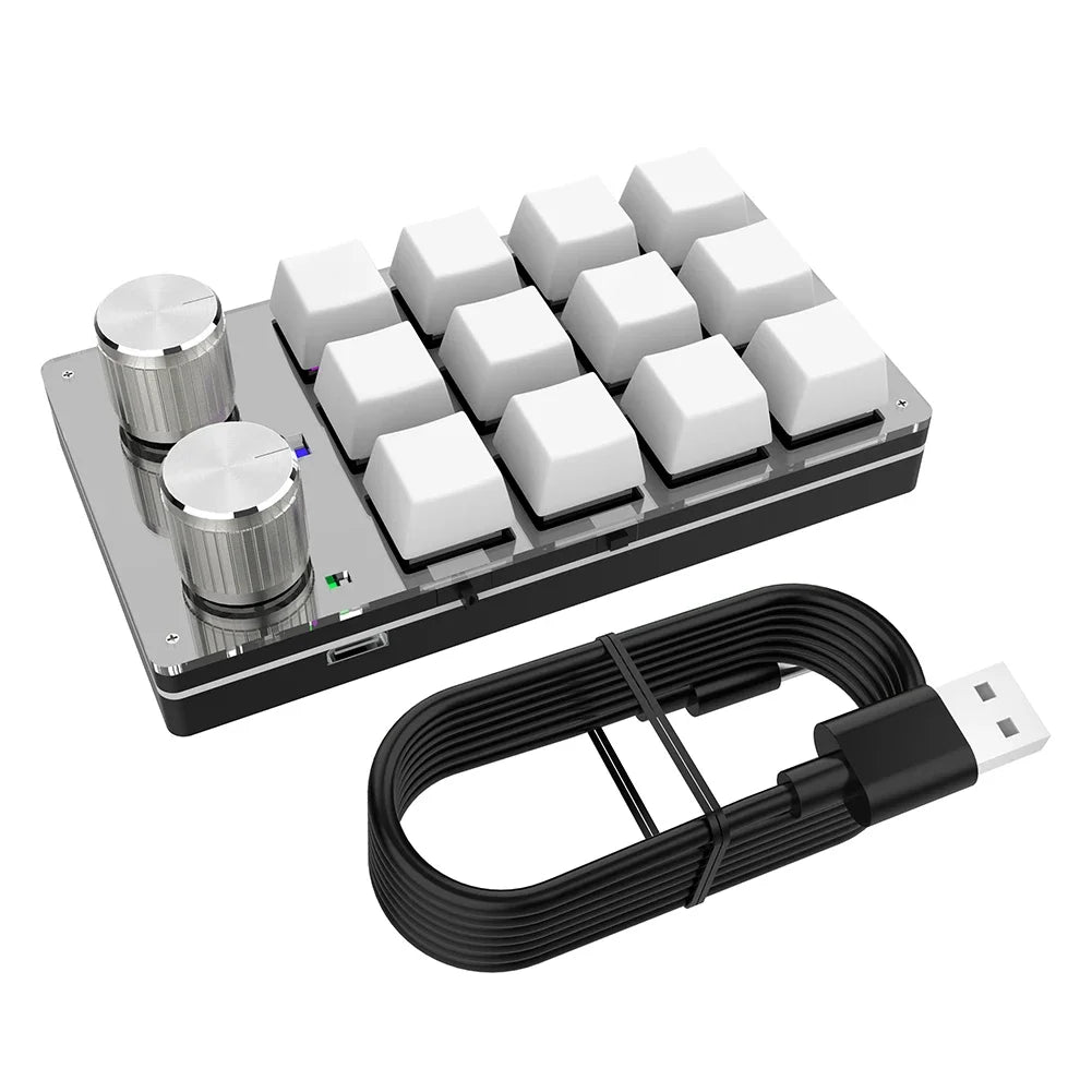 USB Custom Keyboard Volume Button Knob Programming Macro Gaming Hotswap Keypad Mechanical Red Switch Keyboard 3/9/12 Key