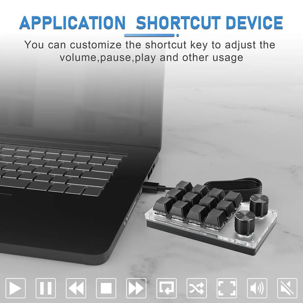 USB Custom Keyboard Volume Button Knob Programming Macro Gaming Hotswap Keypad Mechanical Red Switch Keyboard 3/9/12 Key