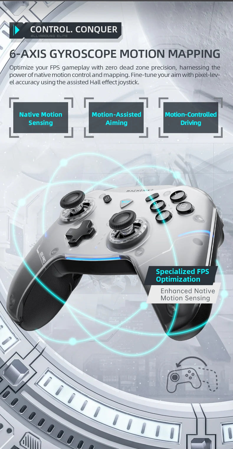 Machenike G5 Pro Gamepad Wireless Hall Trigger&Joystick Mecha-Tactile Buttons Gaming Controller For Switch PC Android IOS