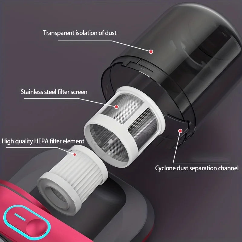 Power handheld vacuum cleaner, wireless bed cleaner, can be used to remove pet hair