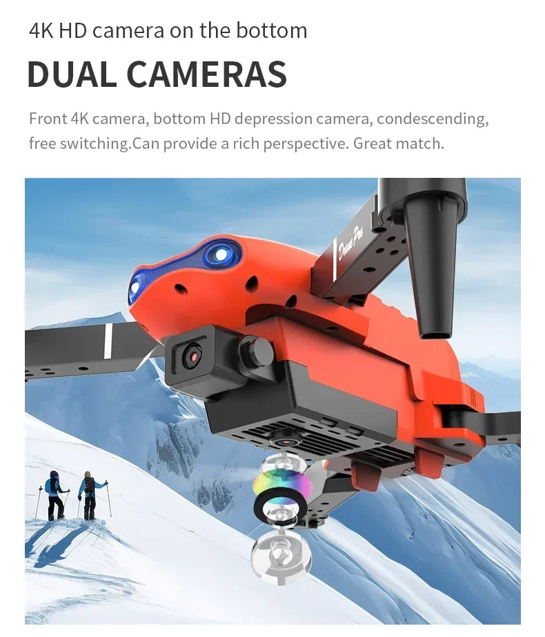 E99Pro 4K FPV Drone 2025 Newest 1080P HD Camera WiFi Live Video Foldable RC Quadcopter Altitude Hold Headless Mode Easy to Fly