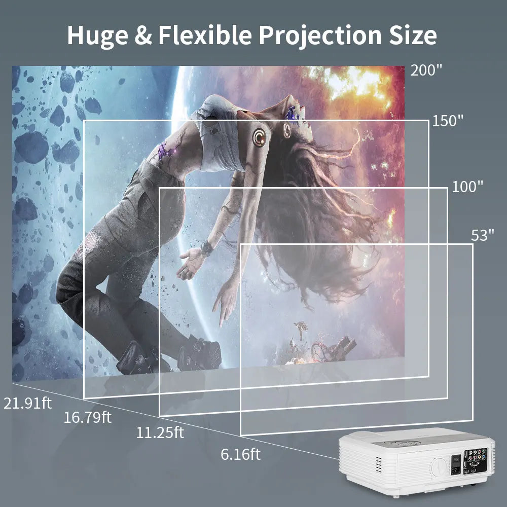 4K 10000 Lumens Android Beamer Projector Outdoors Full HD 1080P 8K Video Dolby Audio Home Theater WiFi Portable Proyector